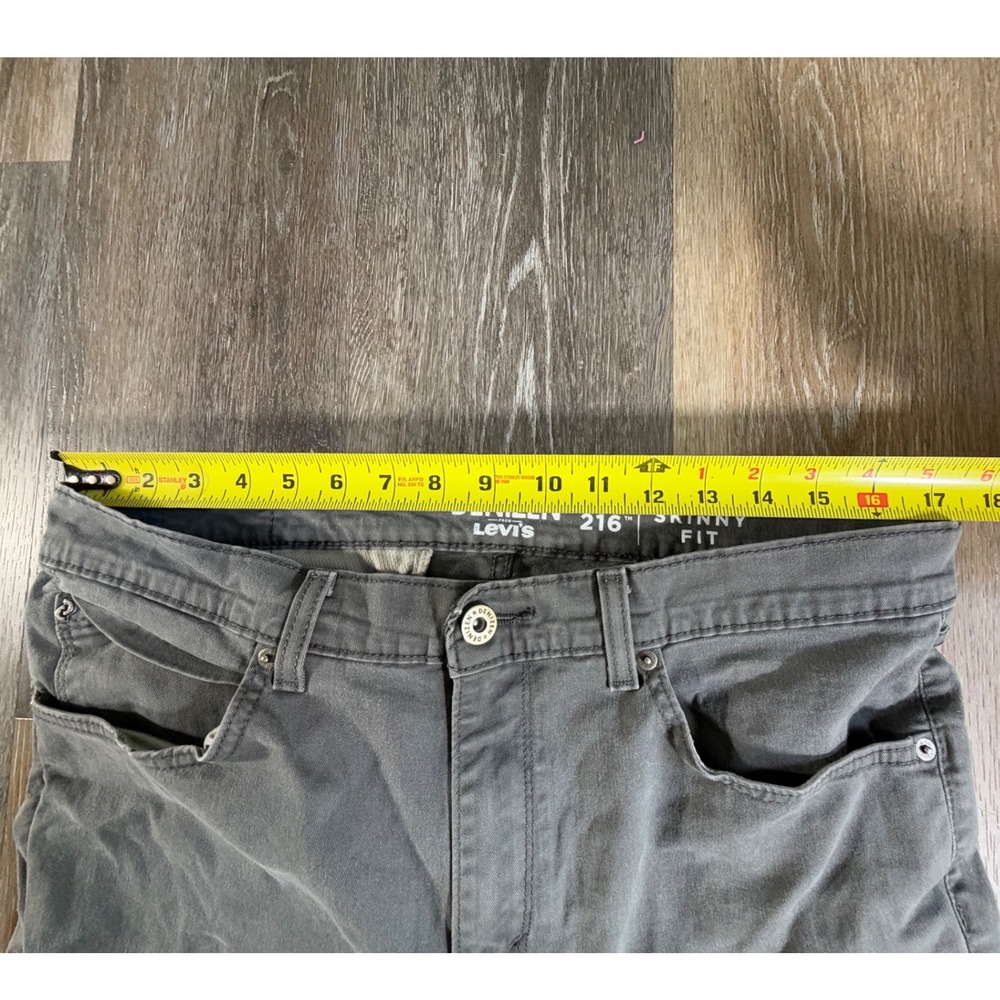 Denizen Levi's 216 Skinny Fit Pants Mens 36x32 Grey Stretch Chino Casual - Picture 3 of 8